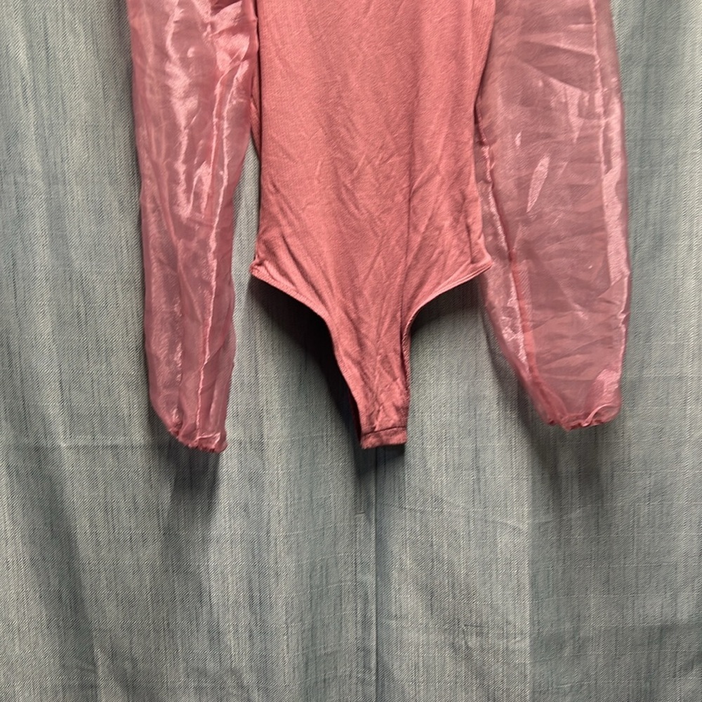 Simons Blue blush sheer sleeve pink body suit size small NWT - Picture 4 of 9